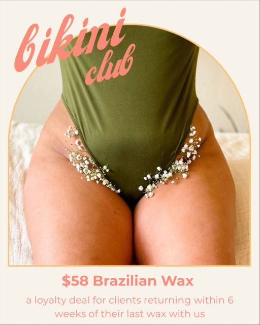 And they’re clean beauty! Hard and soft wax available.

It’s a chill deal for spa regulars. No memberships or prepaid packages required. Just come back within 6 weeks of your last one with us.